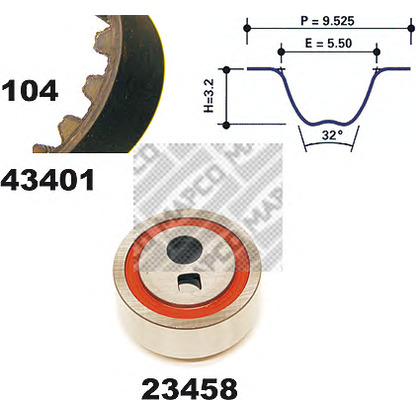 Photo Timing Belt Kit MAPCO 23401