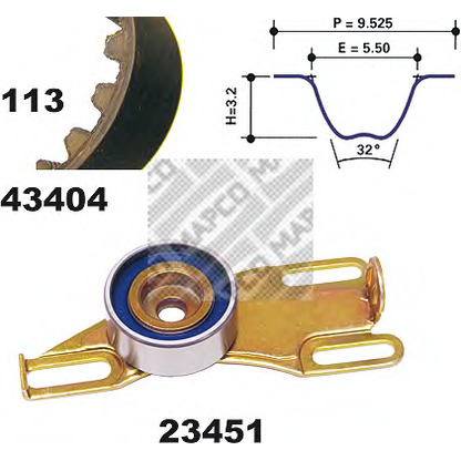 Фото Комплект ремня ГРМ MAPCO 23404
