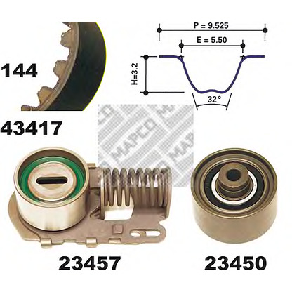 Foto Kit pastiglie freno, Freno a disco MAPCO 23417