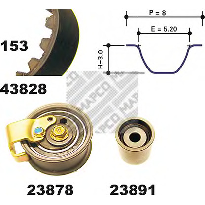 Foto Zahnriemensatz MAPCO 23828