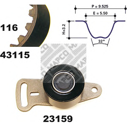 Фото Комплект ремня ГРМ MAPCO 23115
