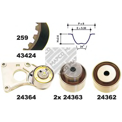 Foto Kit cinghie dentate MAPCO 23424