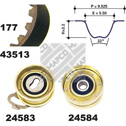 Foto Zahnriemensatz MAPCO 23513