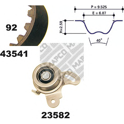 Фото Комплект ремня ГРМ MAPCO 23541