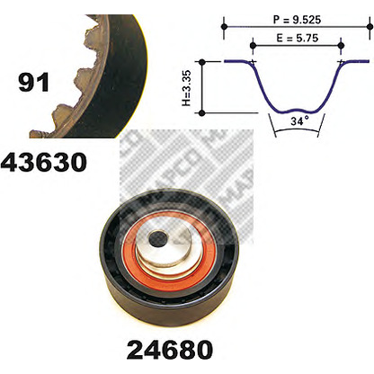 Фото Комплект ремня ГРМ MAPCO 23636