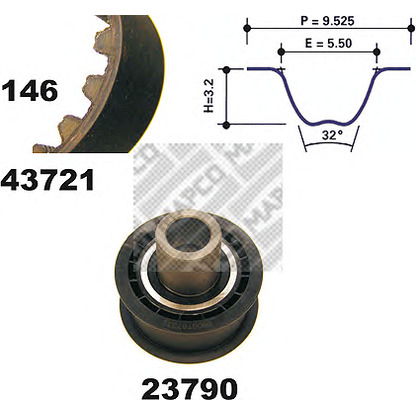 Zdjęcie Zestaw paska rozrządu MAPCO 23721