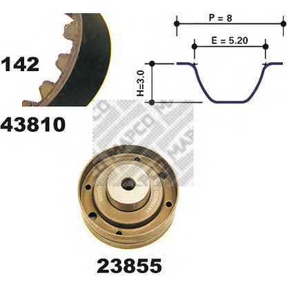 Фото Комплект ремня ГРМ MAPCO 23810