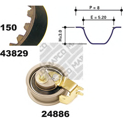 Photo Timing Belt Kit MAPCO 23829