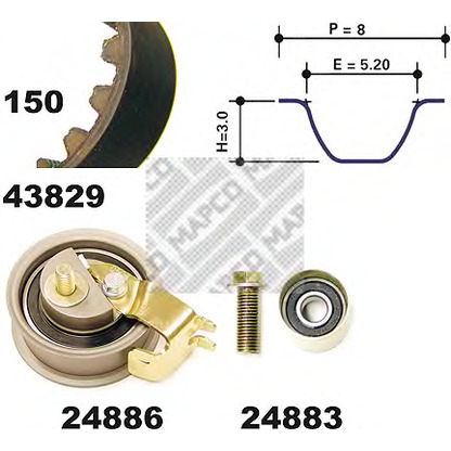 Photo Timing Belt Kit MAPCO 23831