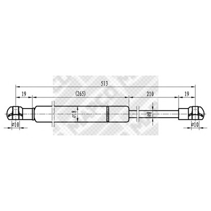 Photo Gas Spring, boot-/cargo area MAPCO 91104