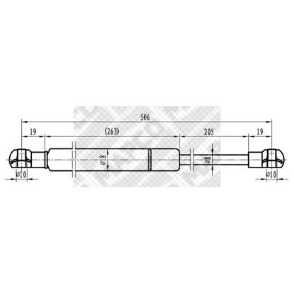 Photo Gas Spring, bonnet MAPCO 91403