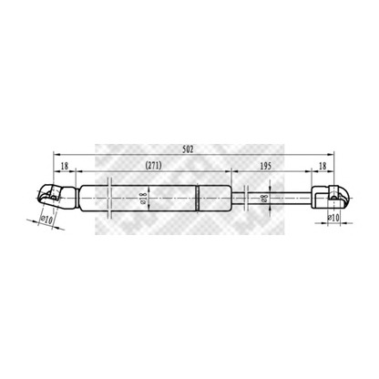 Photo Gas Spring, boot-/cargo area MAPCO 91505