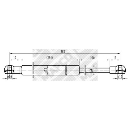 Photo Gas Spring, boot-/cargo area MAPCO 91925