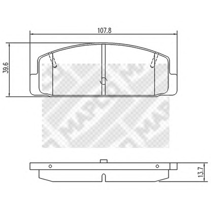 Photo Kit de plaquettes de frein, frein à disque MAPCO 6712