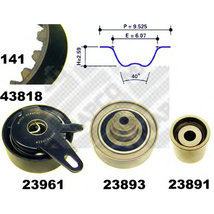 Photo Timing Belt Kit MAPCO 23818