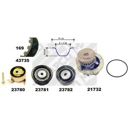 Photo Water Pump & Timing Belt Kit MAPCO 417351