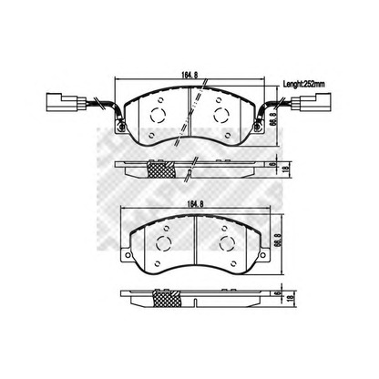 Photo Brake Pad Set, disc brake MAPCO 6856