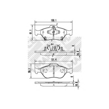 Photo Brake Pad Set, disc brake MAPCO 6870