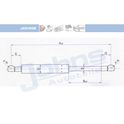 Foto Ammortizzatore pneumatico, Cofano motore JOHNS 20240391