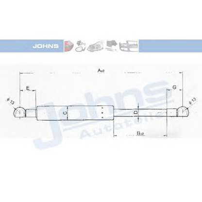 Photo Gas Spring, boot-/cargo area JOHNS 55539592