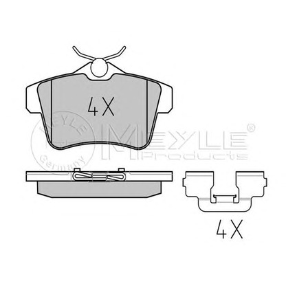 Photo Kit de plaquettes de frein, frein à disque MEYLE 0252492217