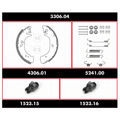 Photo Brake Set, drum brakes ROADHOUSE 330604