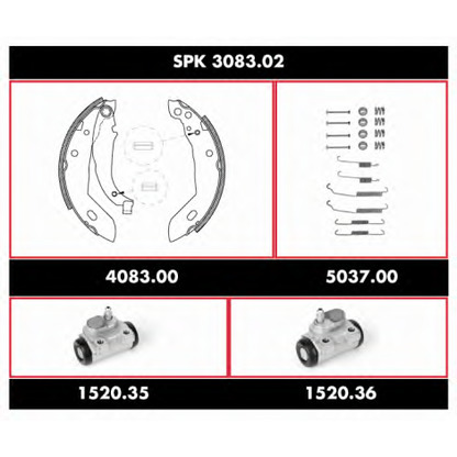 Photo Brake Shoe Set ROADHOUSE SPK308302