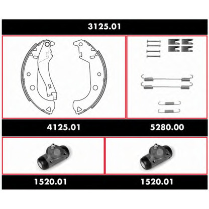 Foto Kit freno, Freno a tamburo REMSA 312501