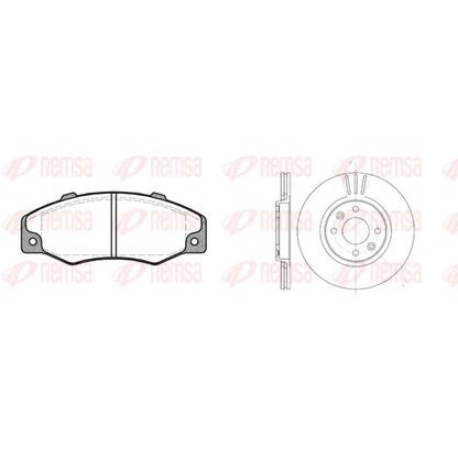Фото Комплект тормозов, дисковый тормозной механизм REMSA 822001