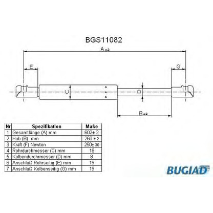 Photo Vérin, capot-moteur BUGIAD BGS11082