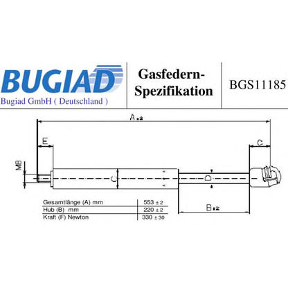 Foto Gasfeder, Motorhaube BUGIAD BGS11185