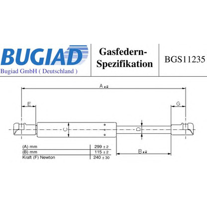 Foto Gasfeder, Motorhaube BUGIAD BGS11235