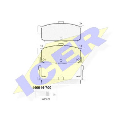 Photo Brake Pad Set, disc brake ICER 140914700