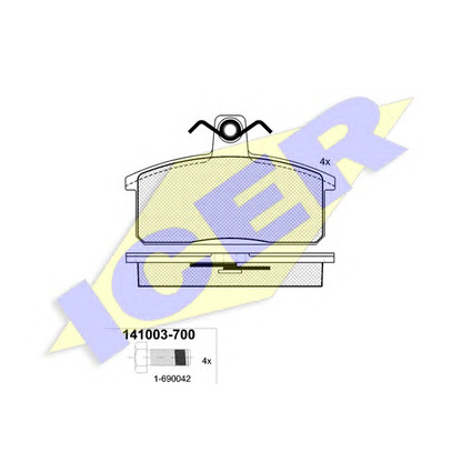 Photo Kit de plaquettes de frein, frein à disque ICER 141003