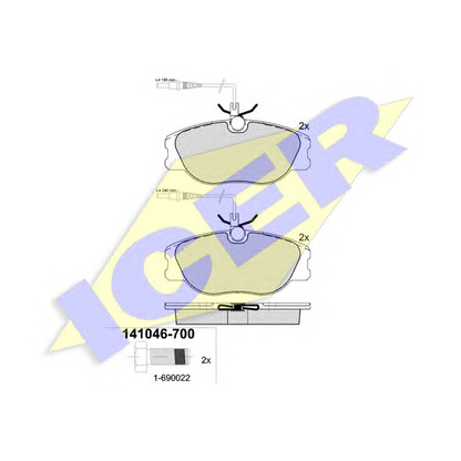 Photo Kit de plaquettes de frein, frein à disque ICER 141046