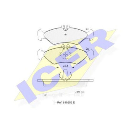 Photo Brake Pad Set, disc brake ICER 141102