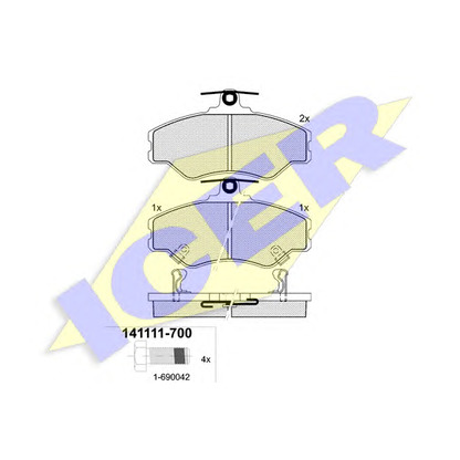 Photo Brake Pad Set, disc brake ICER 141111