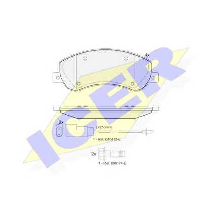 Foto Kit pastiglie freno, Freno a disco ICER 141793