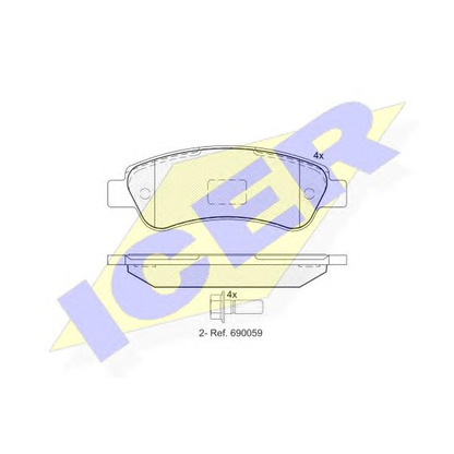 Photo Brake Pad Set, disc brake ICER 141804