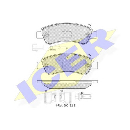 Photo Brake Pad Set, disc brake ICER 141804203