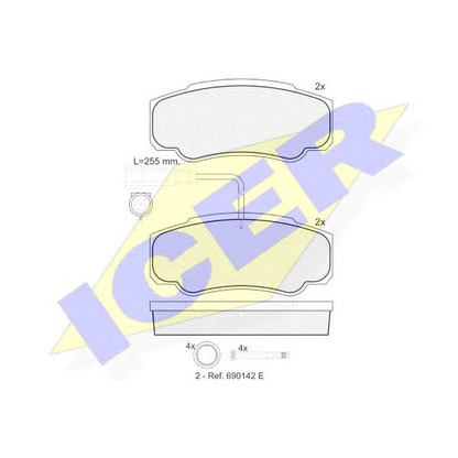 Photo Kit de plaquettes de frein, frein à disque ICER 141847