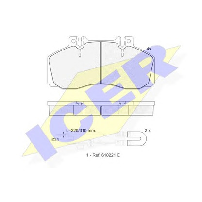 Photo Kit de plaquettes de frein, frein à disque ICER 150722