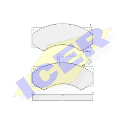 Photo Kit de plaquettes de frein, frein à disque ICER 151037