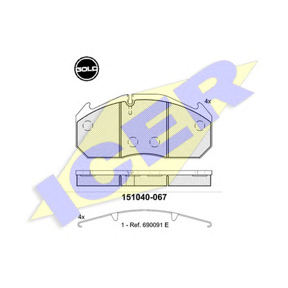 Foto Kit pastiglie freno, Freno a disco ICER 151040