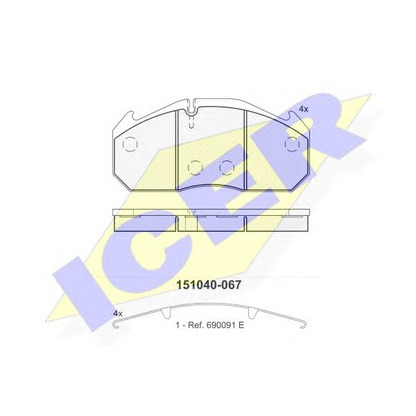 Photo Brake Pad Set, disc brake ICER 151040067