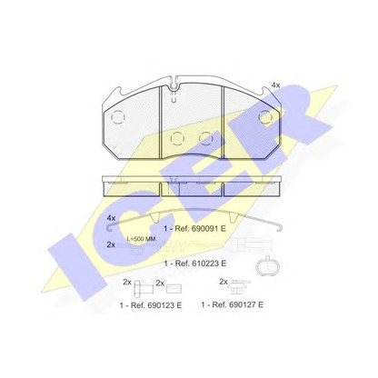 Foto Kit pastiglie freno, Freno a disco ICER 151040111