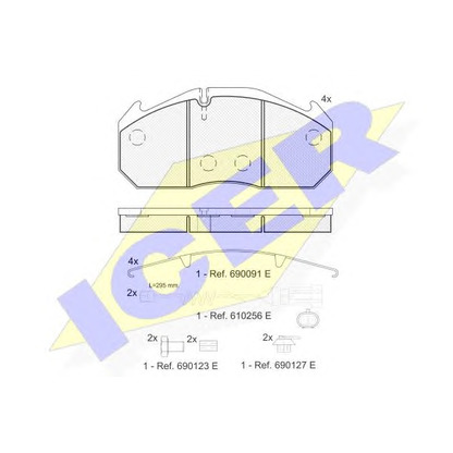 Photo Kit de plaquettes de frein, frein à disque ICER 151040117