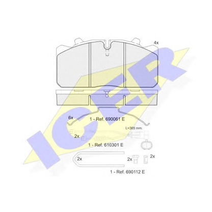 Photo Kit de plaquettes de frein, frein à disque ICER 151253121