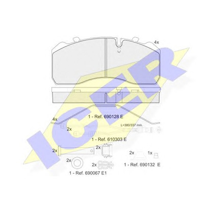 Photo Brake Pad Set, disc brake ICER 151254120