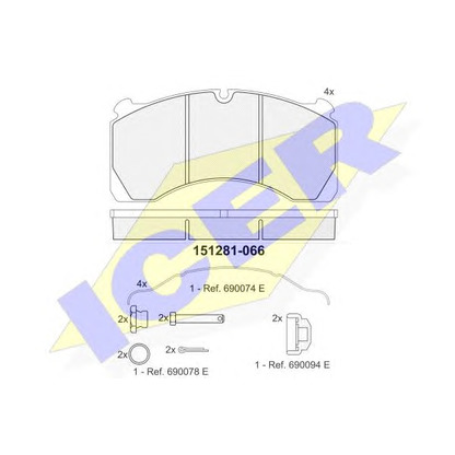 Photo Brake Pad Set, disc brake ICER 151281066